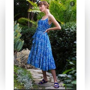 NWT RHODE Lea Dress Tapestry Blue - Large